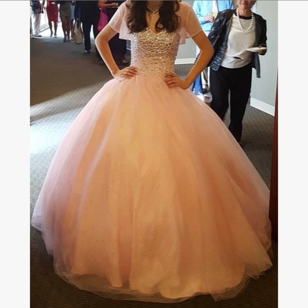 Pink Quinceanera Pageant Prom Dress